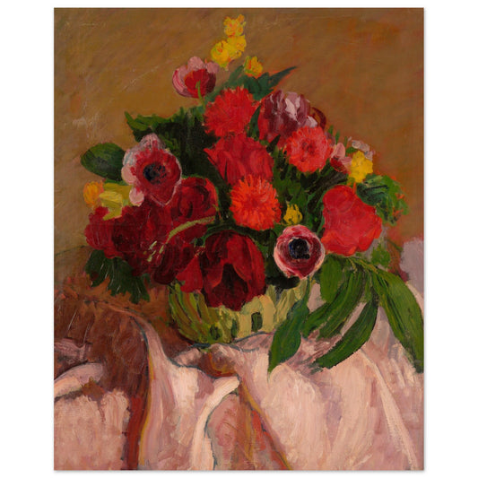 Mixed Flowers on Pink Cloth by Roderic O’Conor Art Print – Irish wall art print | Buy Irish Art