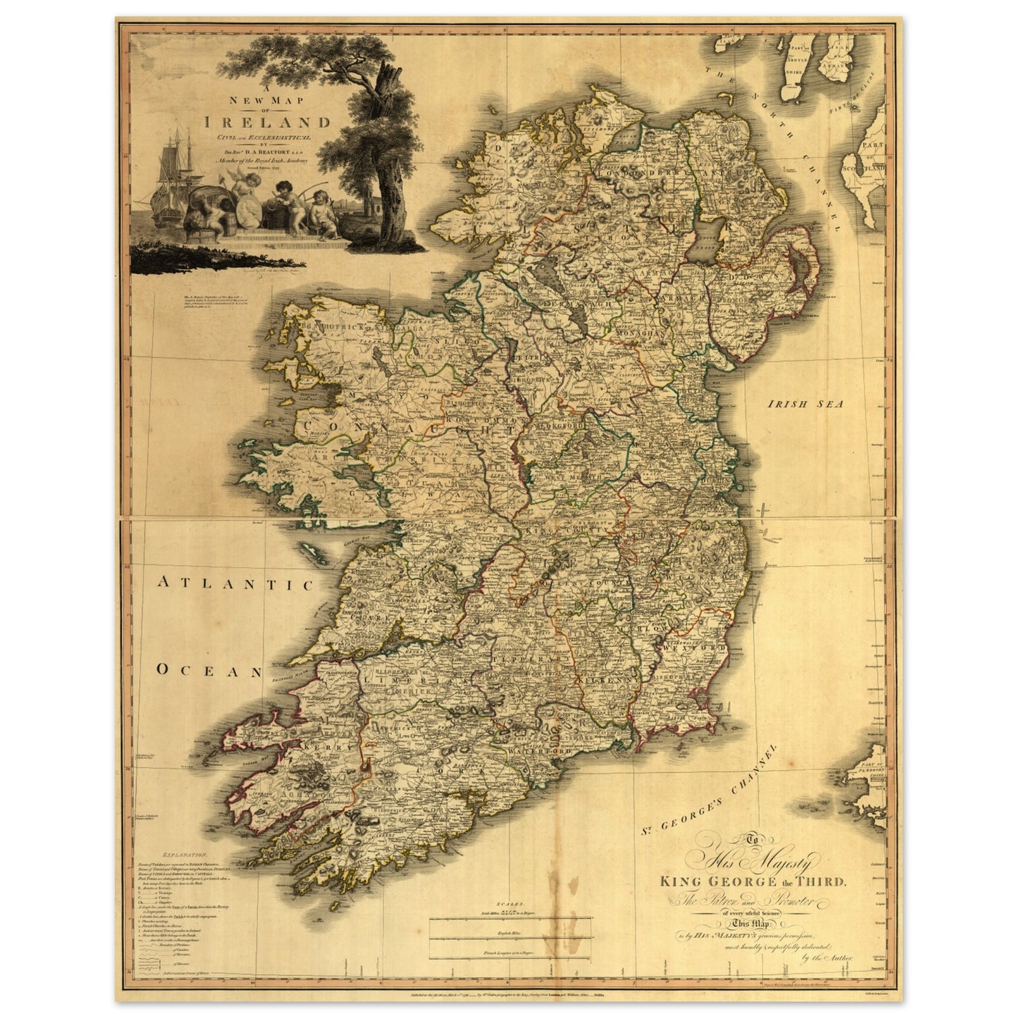 Memoir of a Map of Ireland by Daniel Augustus Beaufort – detail view | Buy Irish Art