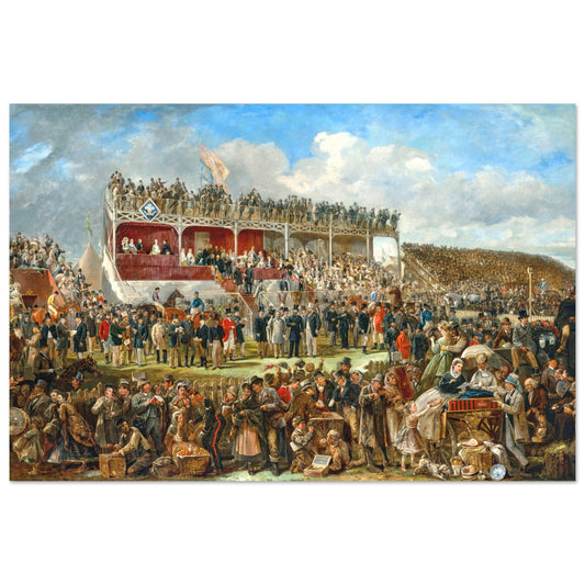 Punchestown Races, by Irish Artist John Fergus O'Hea Art Print – framed print close-up | Buy Irish Art