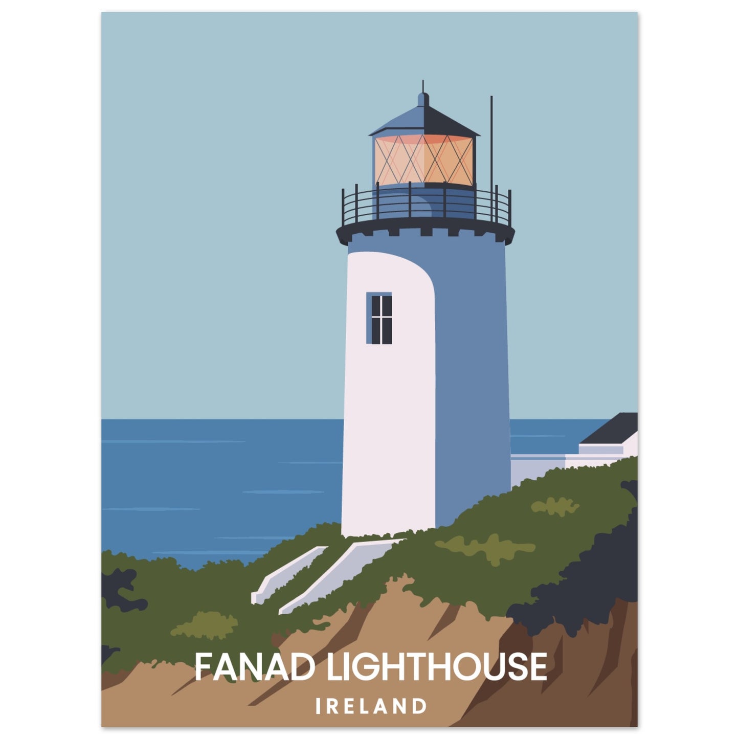 Fanad Head Lighthouse Art Print – room setting display | Buy Irish Art
