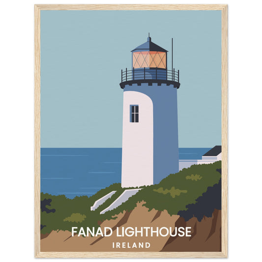 Fanad Head Lighthouse Framed Print | Donegal Coastal Wall Art – framed print close-up | Buy Irish Art