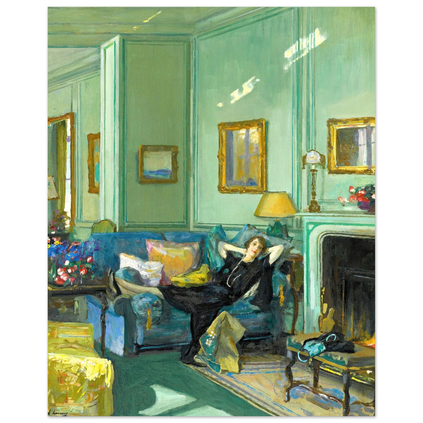 Mrs. Osler by Irish Artist John Lavery Art Print 40x50 cm / 16x20″ – framed print close-up | Buy Irish Art