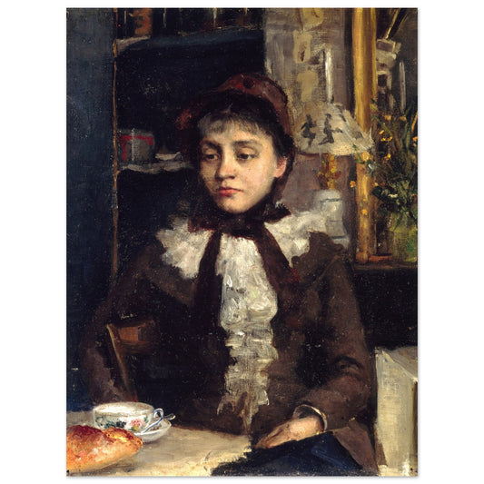 Le Petit Déjeuner (1885) by Sarah Purser Irish Art Print – framed print close-up | Buy Irish Art