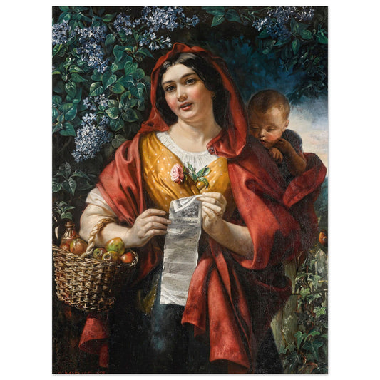 The Ballad Seller by Irish Artist Daniel Maclise Art Print – framed print close-up | Buy Irish Art