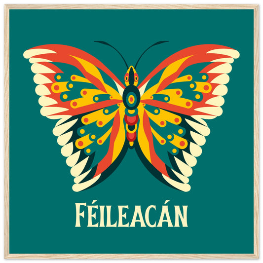 Féileacán - Butterfly Irish Language Print – Irish wall art print | Buy Irish Art