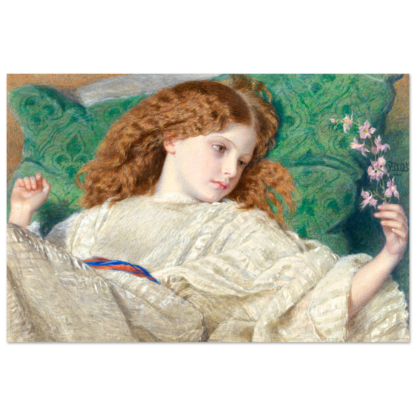 Dreams by Irish Artist Sir Frederic William Burton Art Print – size comparison view | Buy Irish Art