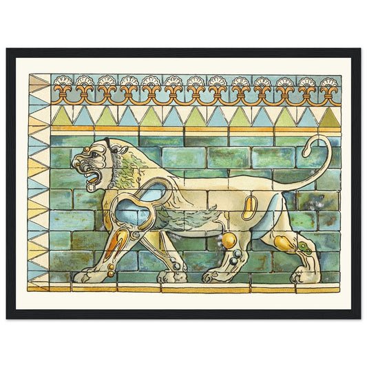 Portion of the Lions Frieze from the Ancient Persian Palace at Susa - Framed Art Print by James Ward – Irish wall art print | Buy Irish Art