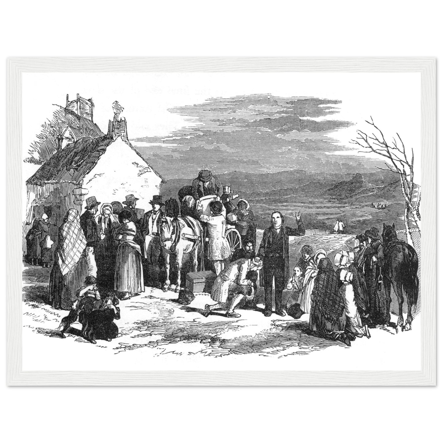 Irish Emigrants Leaving Ireland Historical Framed Black & White Print – view 9 | Buy Irish Art