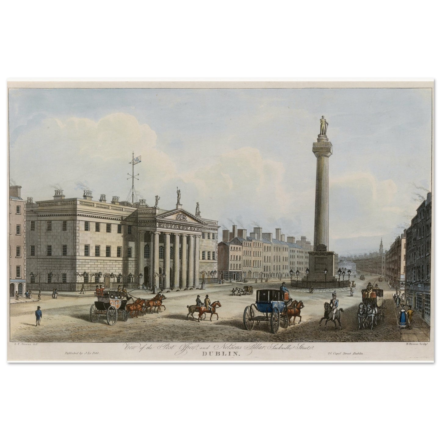GPO & Nelson's Pillar Dublin — Art Print – room setting display | Buy Irish Art