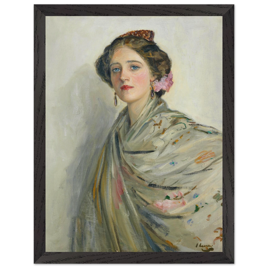 A Fair Spaniard, Mrs Chowne Irish master art print in black gallery frame 30x40 cm Collector’s Edition