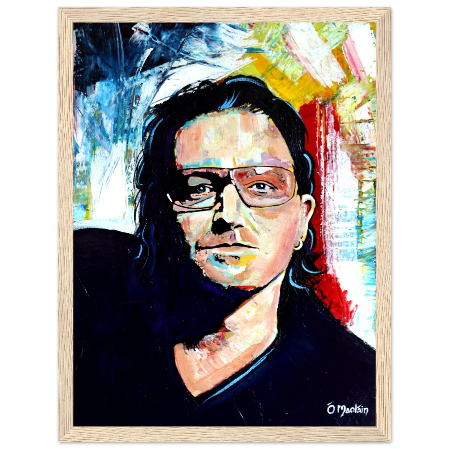 Bono U2 gerahmter Kunstdruck