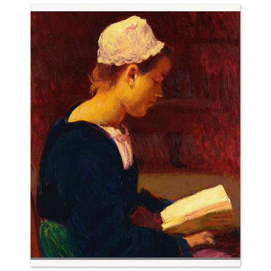 Breton Girl Reading by Roderic O'Conor art print, framed view