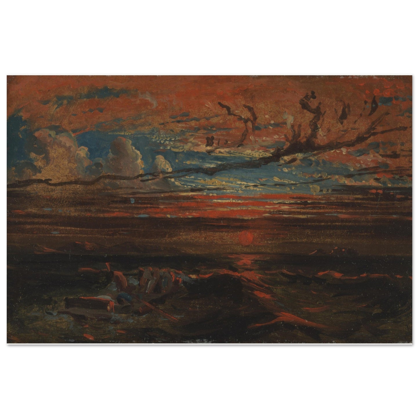 Sunset at Sea After a Storm by Francis Danby’s Museum Quality Art Print – size comparison view | Buy Irish Art