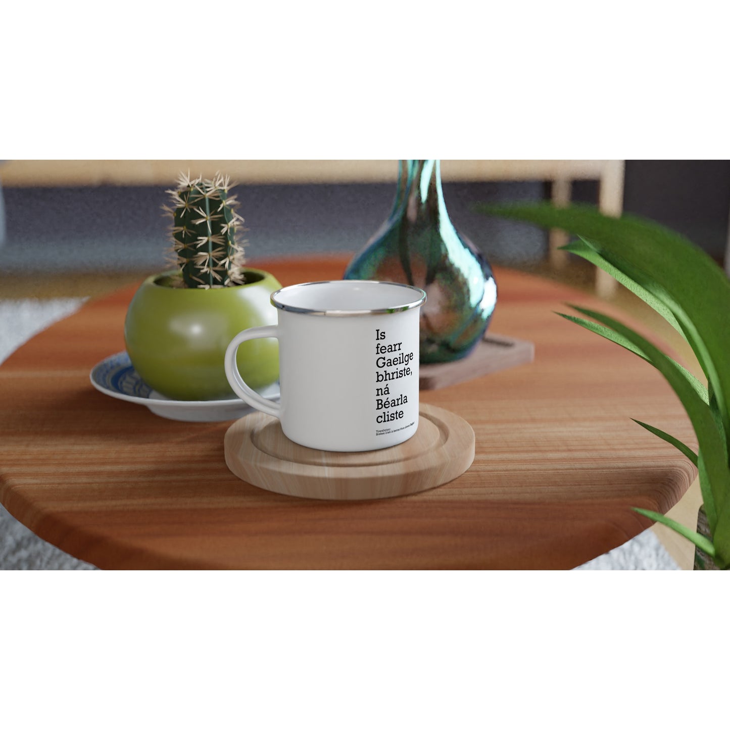 Broken Irish ist besser als eine clevere englische weiße Emaille-Tasse