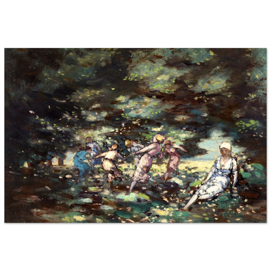 Fairies in a Wood by Irish Artist George Russell (Æ) Print – framed print close-up | Buy Irish Art