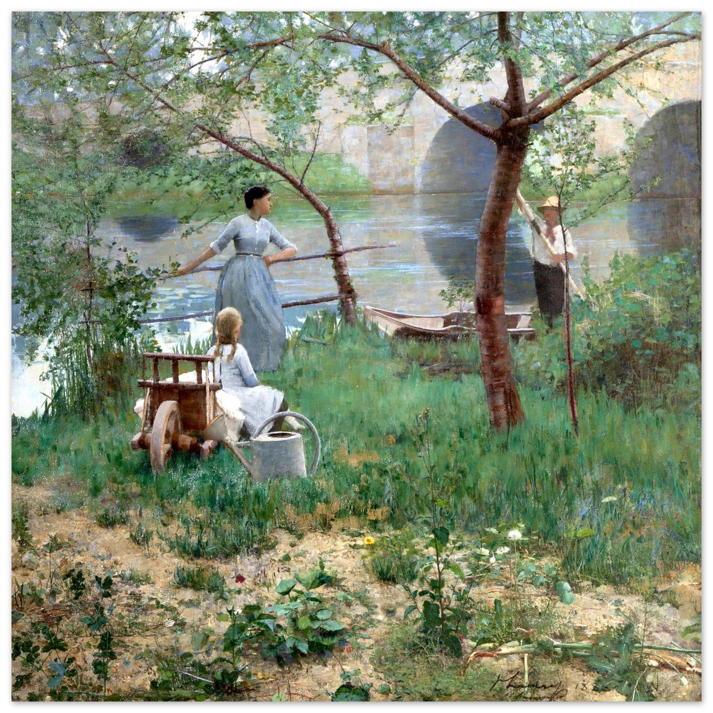 Under the Cherry Tree by Irish Artist John Lavery Art Print – room setting display | Buy Irish Art