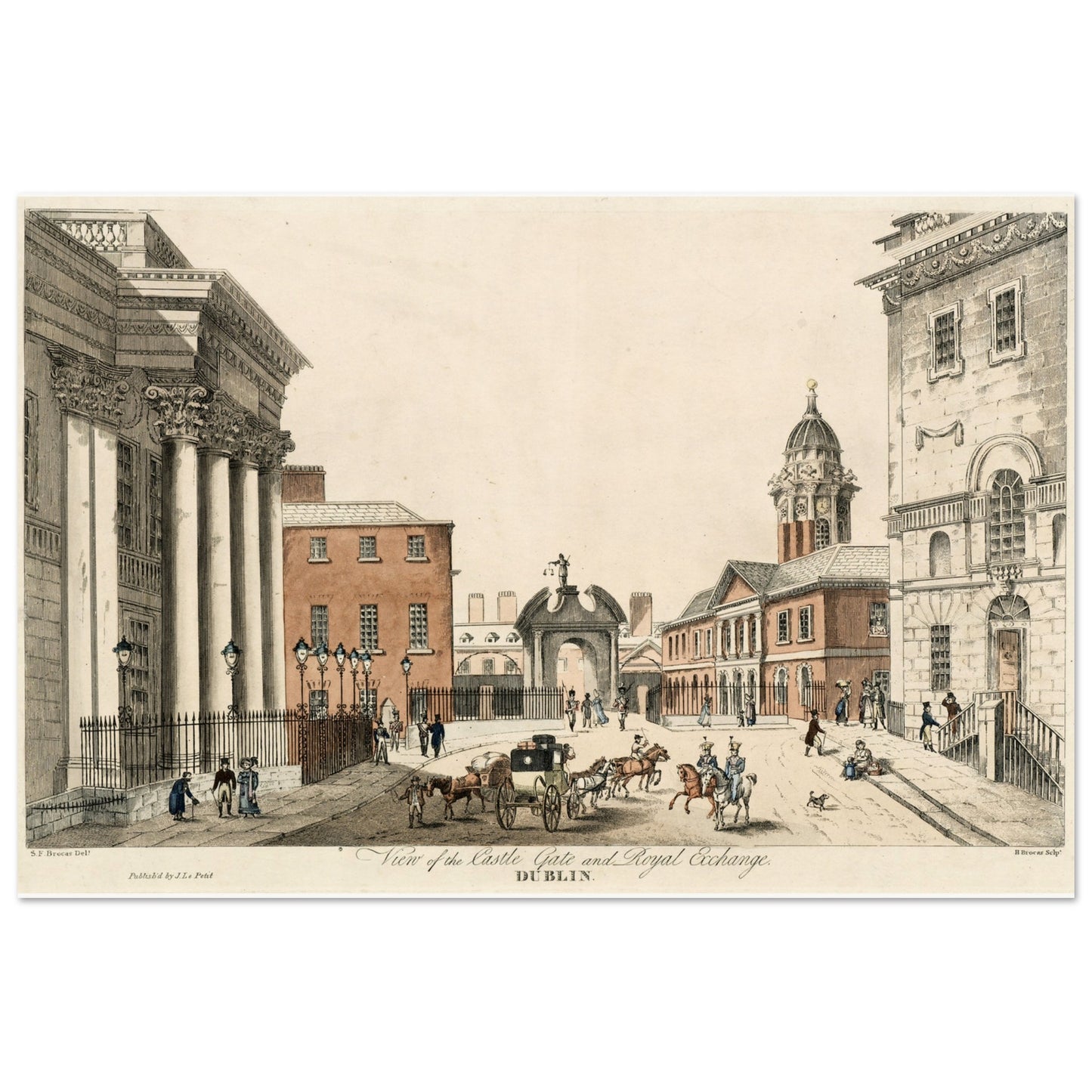 Dublin Castle Gate – Museum-Quality Reproduction Print – room setting display | Buy Irish Art