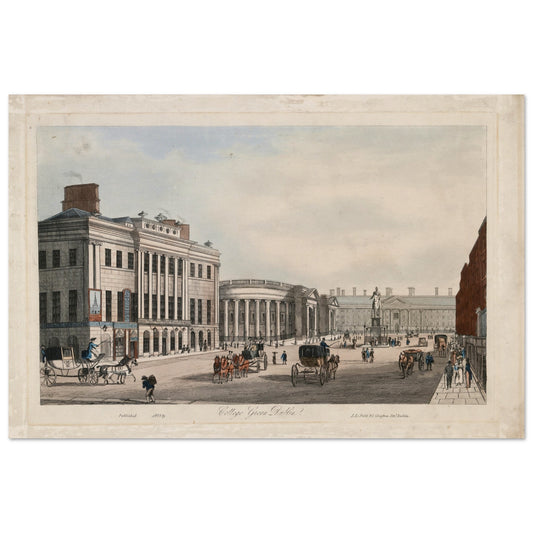 College Green, Dublin – Museum-Quality Reproduction Print – framed print close-up | Buy Irish Art