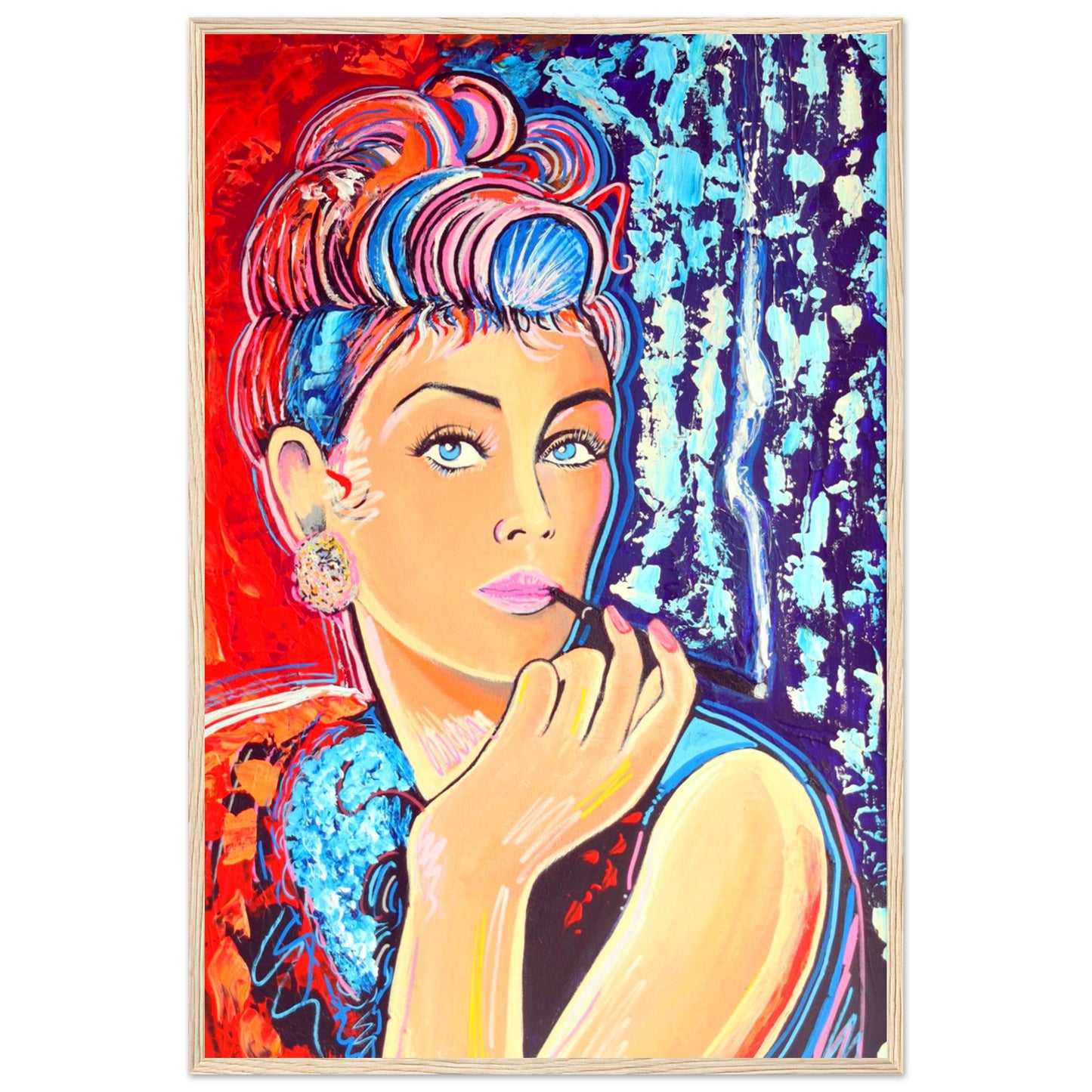 Breakfast at Tiffany's is a open edition framed wall art print by Irish Artist Ó Maoláin, it depicts the movie star Audrey Hepburn and it reminds us of the old romantic ideals of Hollywood, wrapped up in 1960s glitz and glam.