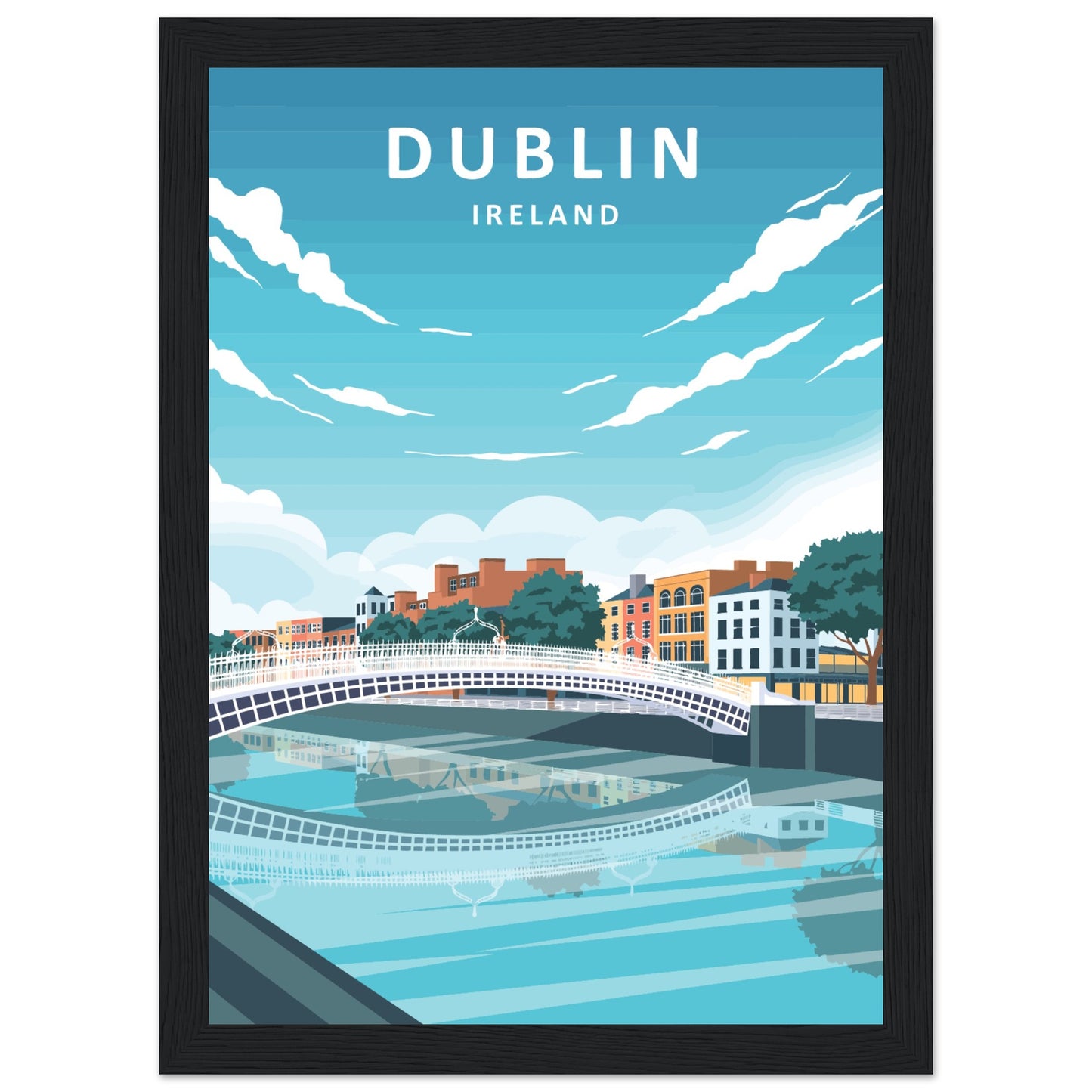 Retro-Reiseplakat Dublin Irland