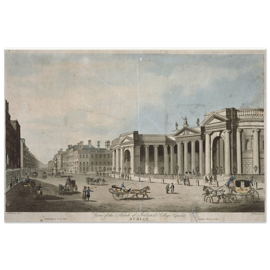 Bank of Ireland, College Green – Museum-Quality Reproduction Print – framed print close-up | Buy Irish Art