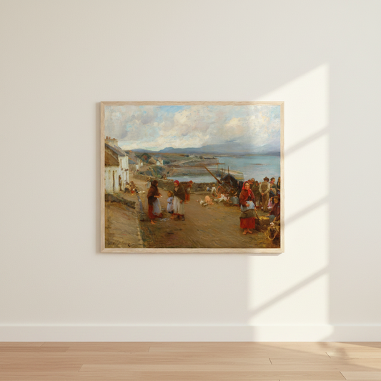 Life in Connemara, A Market Day (1898) by Walter Osborne RHA — women at Roundstone harbour market, Connemara, County Galway