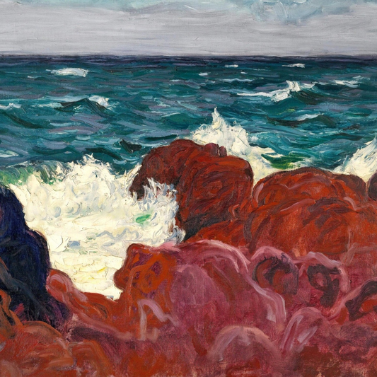 Red Rocks and Sea by Roderic O'Conor, Irish Post-Impressionist coastal landscape art print
