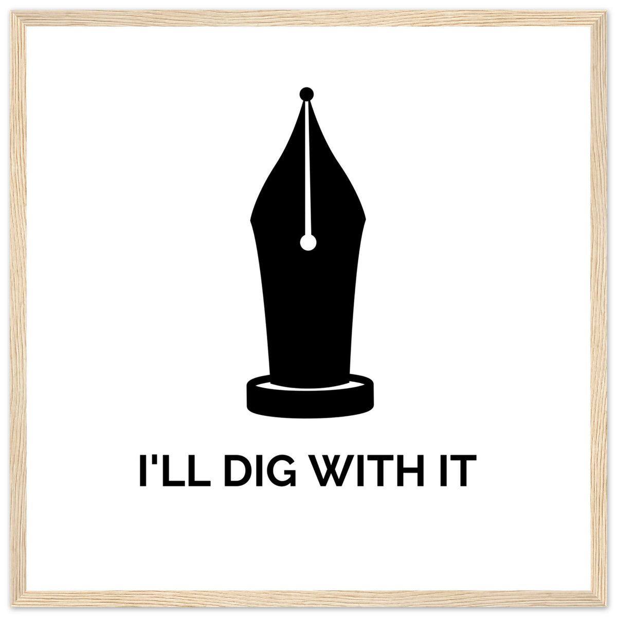 Seamus Heaney art print, pen vs spade metaphor from 'Digging', reflecting heritage in words.