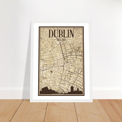 Dublin Vintage Stadtplan Drucken