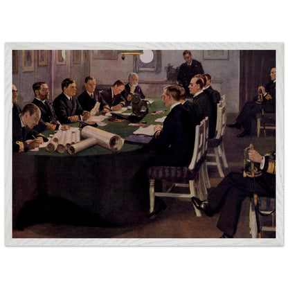 Admiral Sir David Beatty Reading the Terms of the Armistice (1918) – Sir John Lavery Print