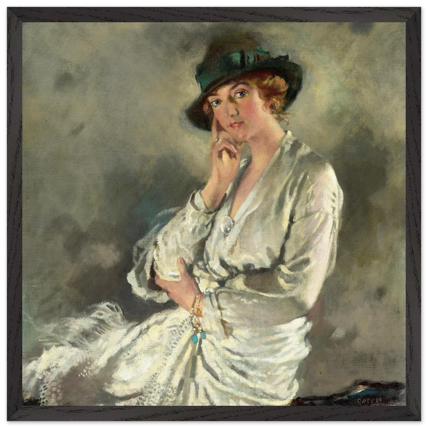 Mrs Charles S. Carstairs by William Orpen art print – wood frame view | Buy Irish Art