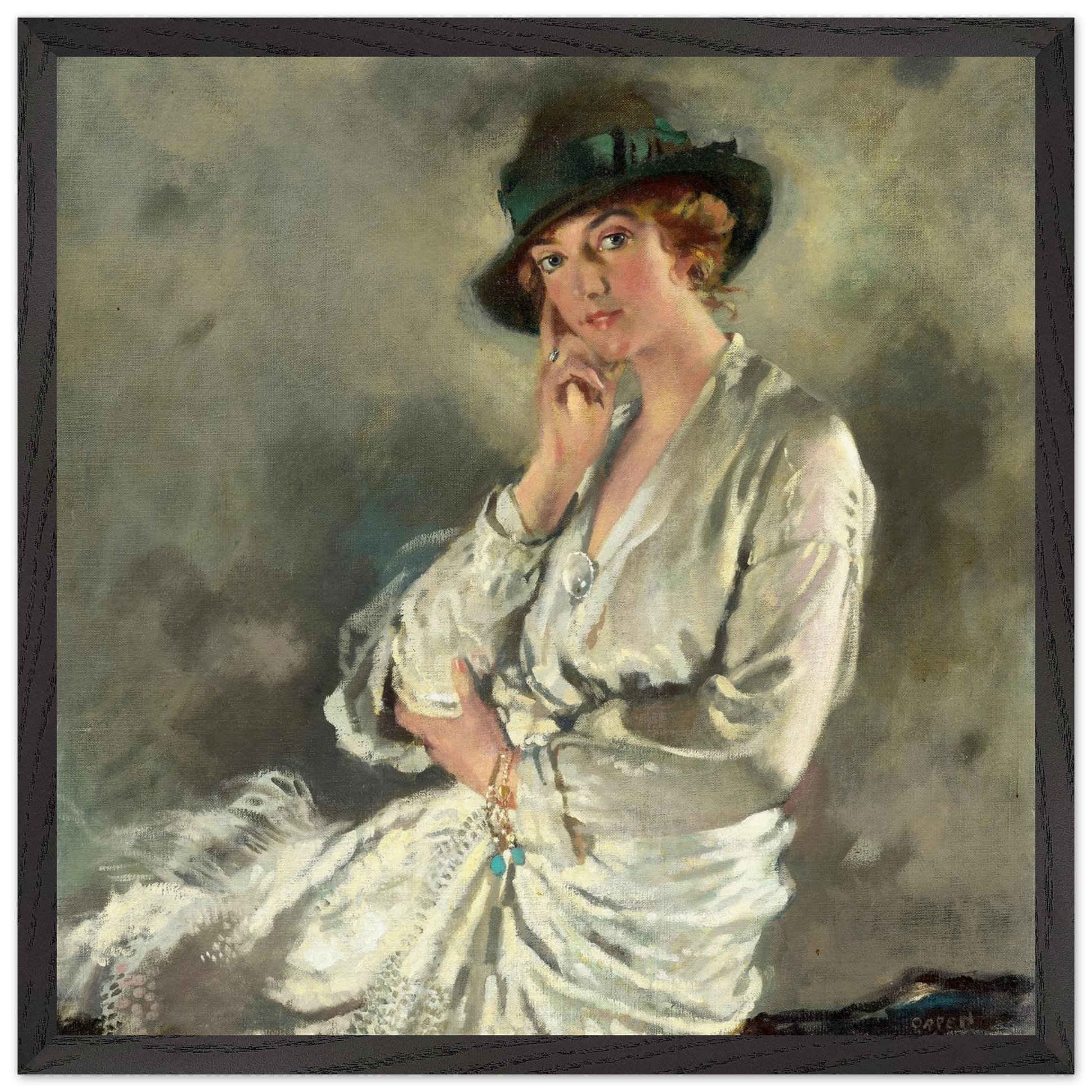 Mrs Charles S. Carstairs by William Orpen art print – wood frame view | Buy Irish Art
