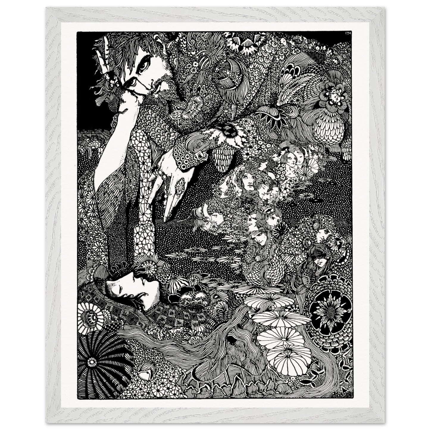 The Earth Grew Dark (1923) – Harry Clarke Gothic Art Print – size comparison view | Buy Irish Art