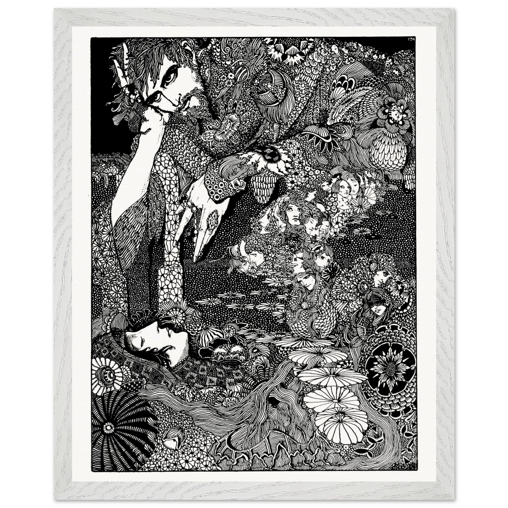 The Earth Grew Dark (1923) – Harry Clarke Gothic Art Print – size comparison view | Buy Irish Art