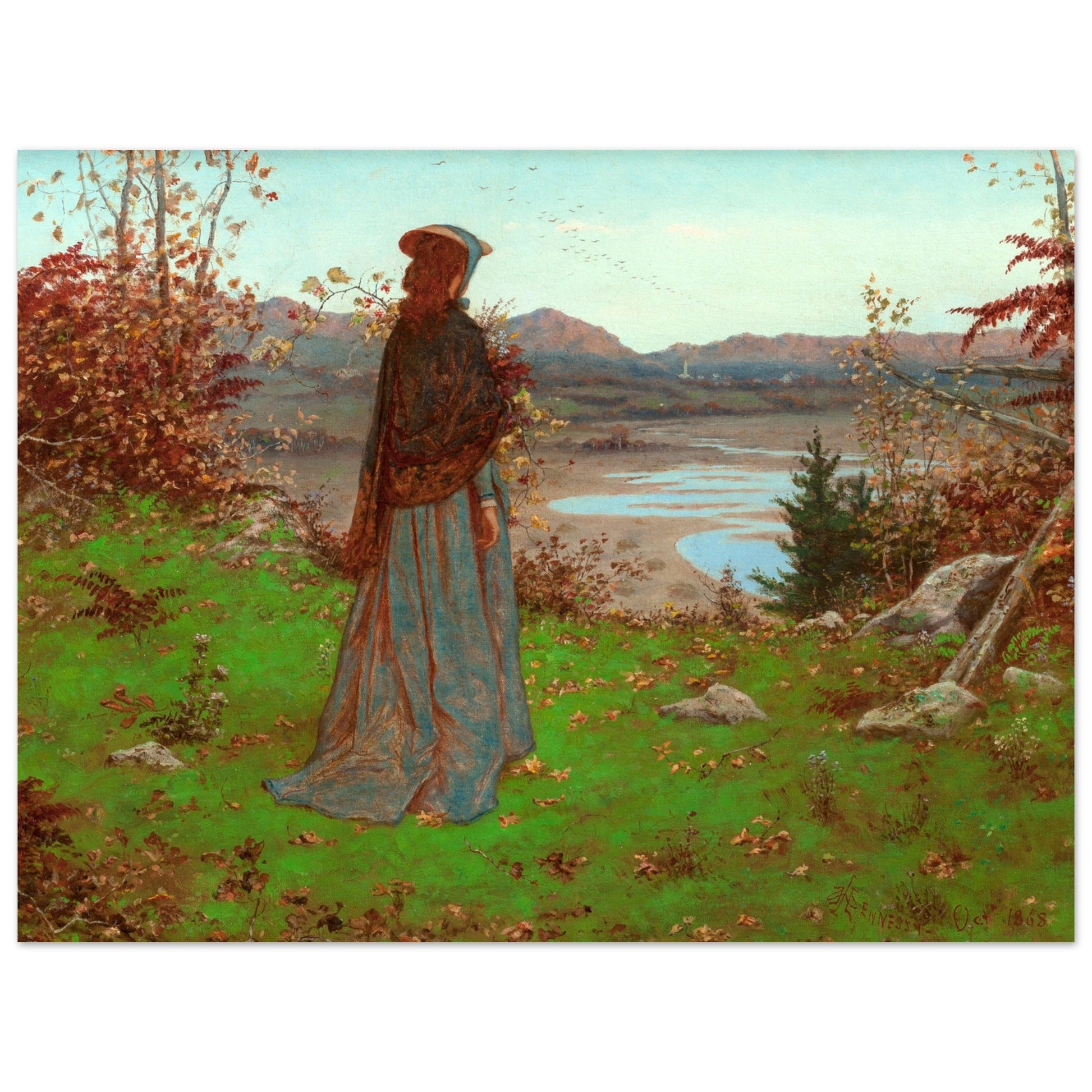 Woman in an Autumn Landscape – William J. Hennessy Irish Art Print – view 9 | Buy Irish Art