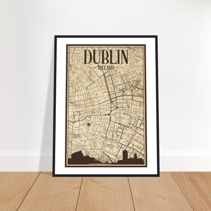 Dublin Vintage Stadtplan Drucken