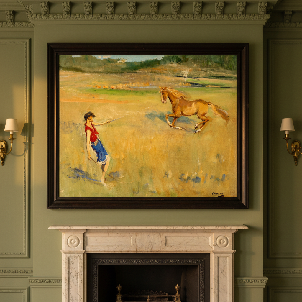 Schooling the Pony – Sir John Lavery Art Print