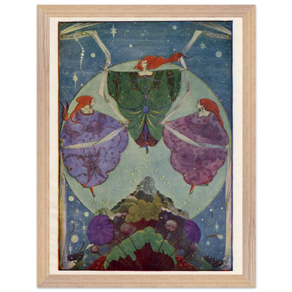 Harry Clarke Art Print – Andersen's Fairy Tales (1933) – “They Danced with Shawls” | Museum-Quality Framed Reproduction – framed print close-up | Buy Irish Art