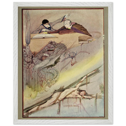 Harry Clarke Art Print – Poe’s Tales of Mystery (1923) – “Rending of Coffin” | Museum-Quality Framed Reproduction – framed print close-up | Buy Irish Art