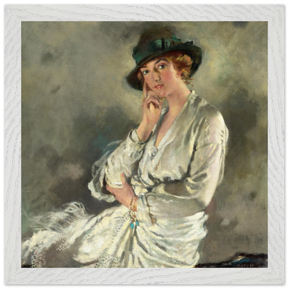 Mrs Charles S. Carstairs by William Orpen art print – white frame view | Buy Irish Art
