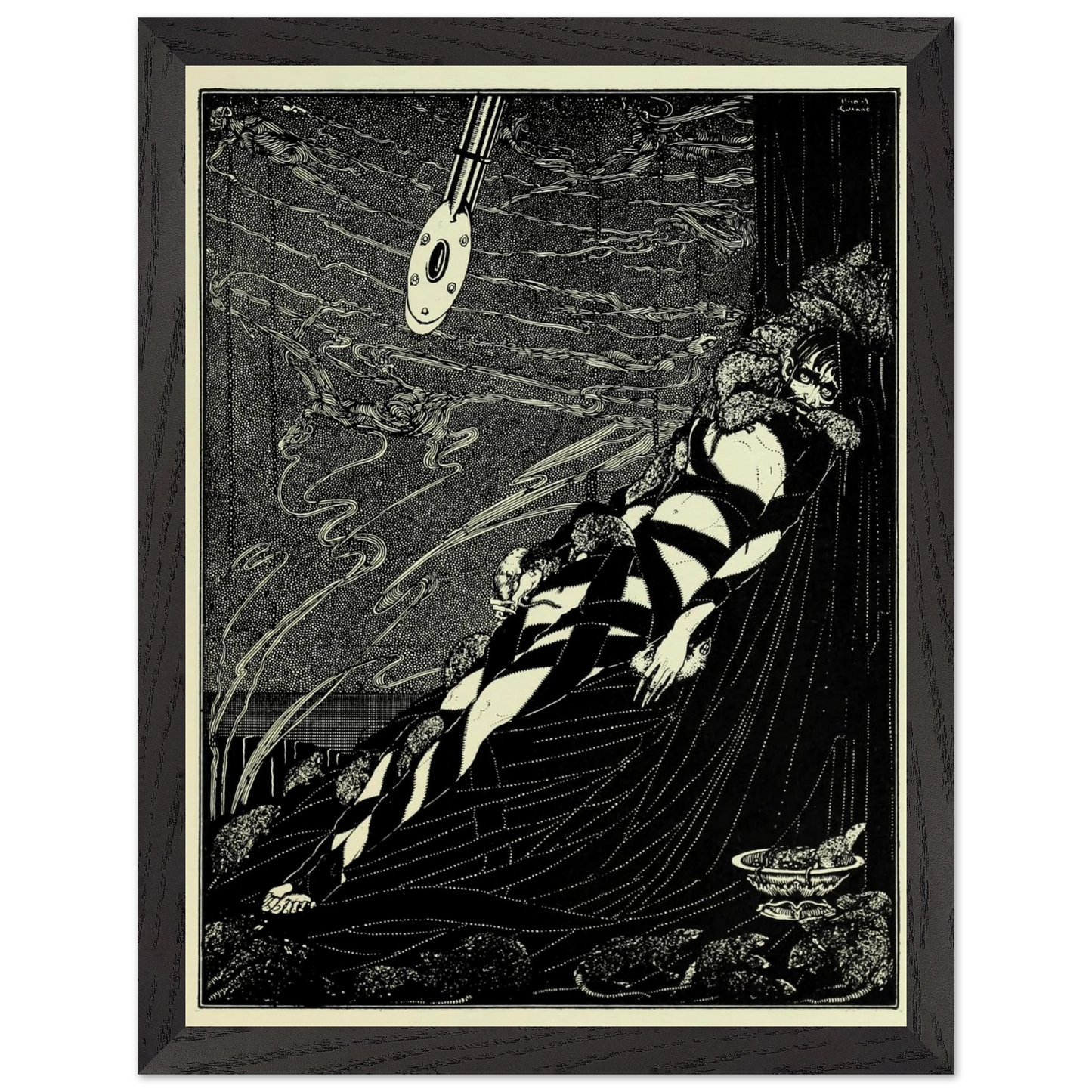Harry Clarke Art Print – Poe’s Tales of Mystery (1923) – “Swarmed Upon Me” | Museum-Quality Framed Reproduction – framed print close-up | Buy Irish Art