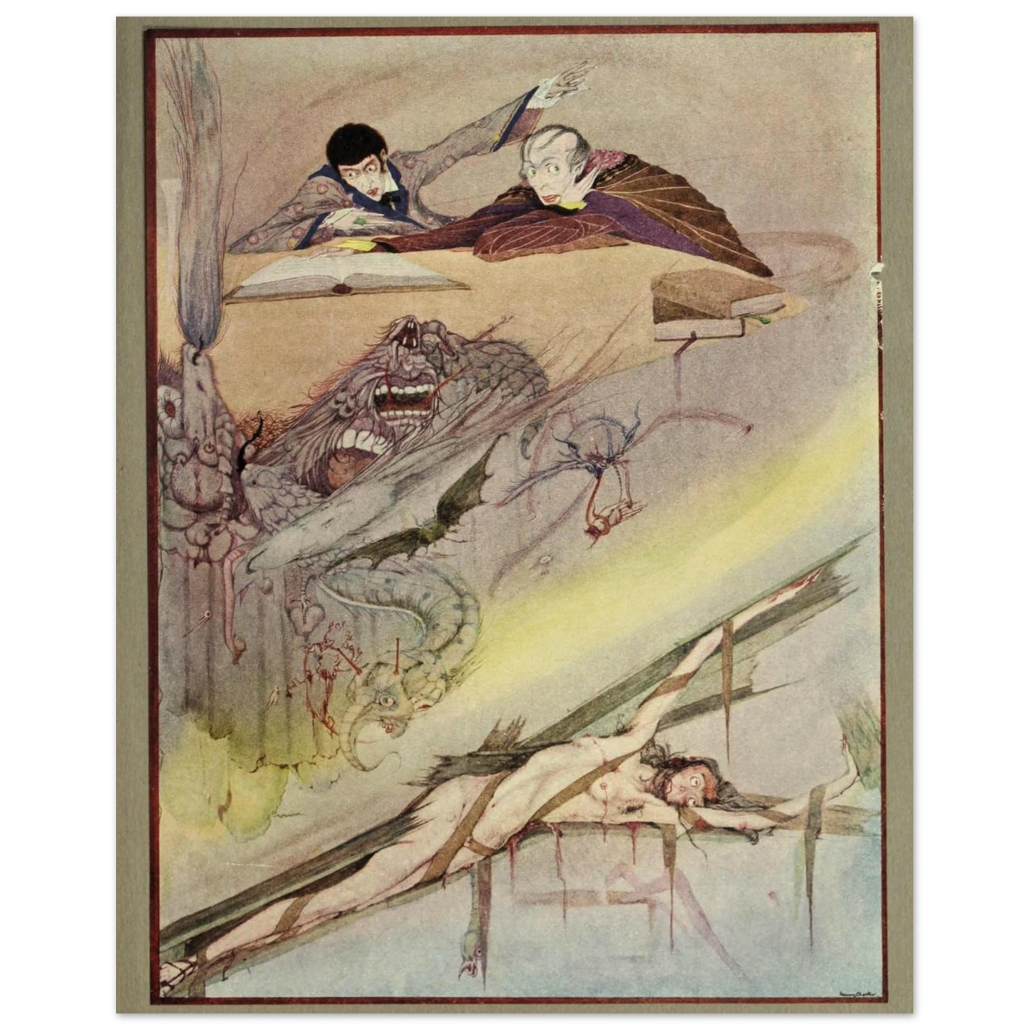 Harry Clarke Art Print – Poe’s Tales of Mystery (1923) – “Rending of Coffin” | Museum-Quality Framed Reproduction – view 8 | Buy Irish Art