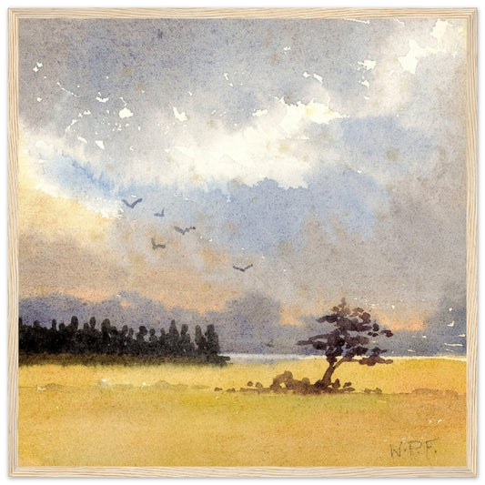 Landscape with Tree Silhouette – Percy French Collector’s Edition – detail view | Buy Irish Art