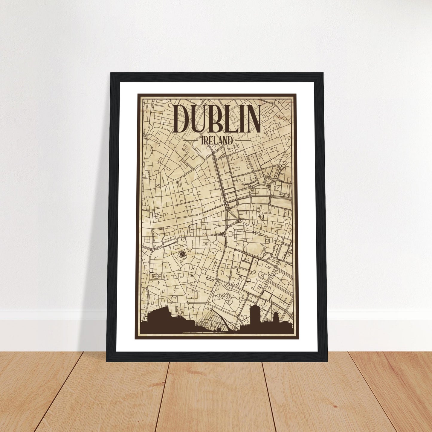 Dublin Vintage Stadtplan Drucken