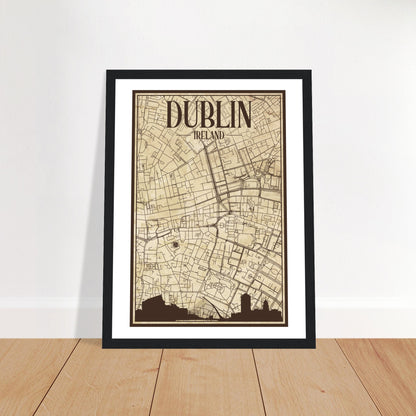 Dublin Vintage Stadtplan Drucken