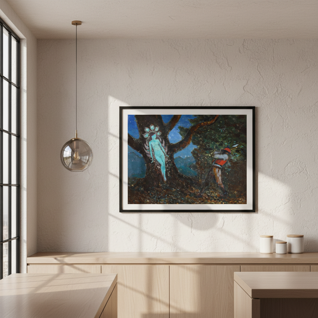 The Woodchopper and The Tree Spirit by George Russell (Æ) Art Print