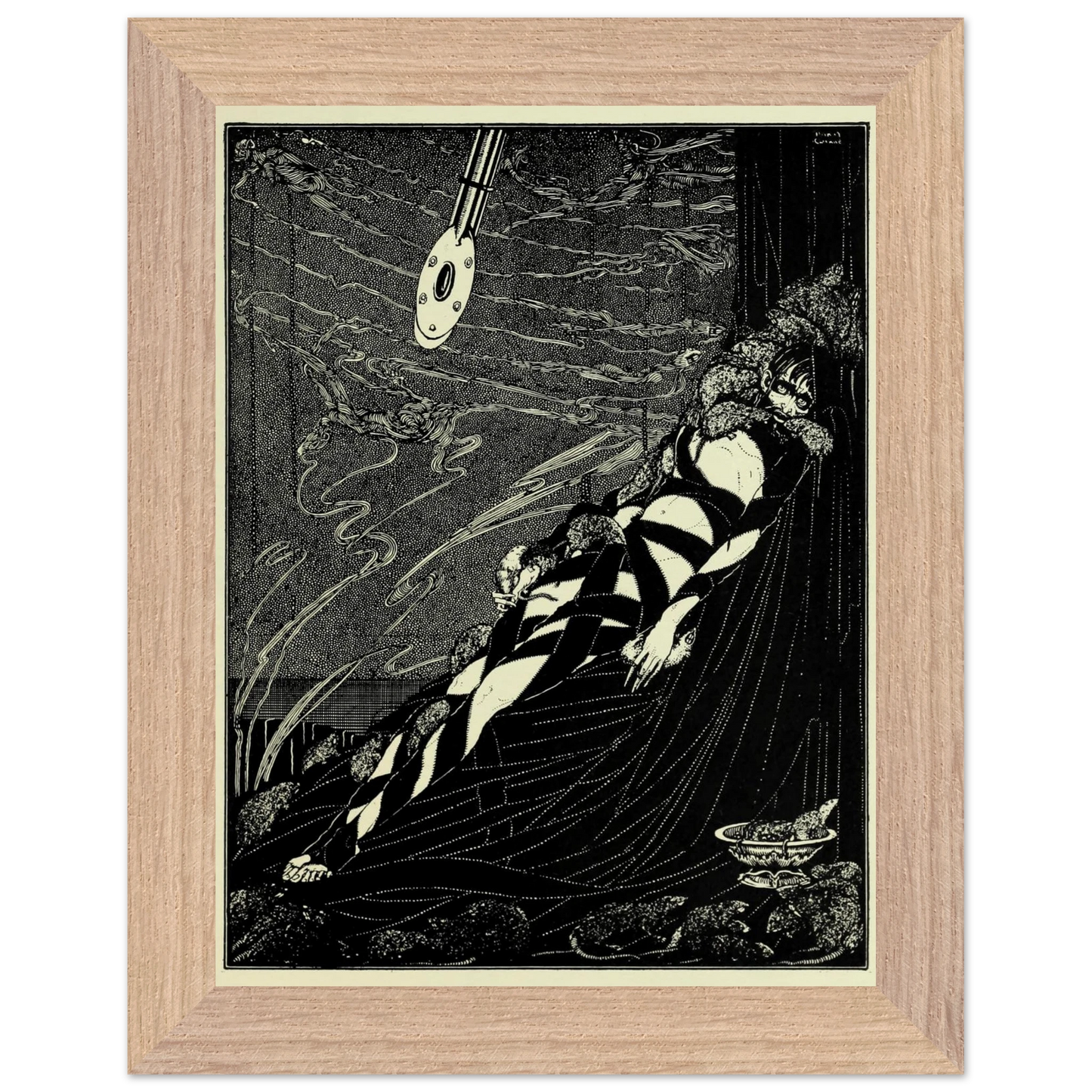 Harry Clarke Art Print – Poe’s Tales of Mystery (1923) – “Swarmed Upon Me” | Museum-Quality Framed Reproduction – room setting display | Buy Irish Art