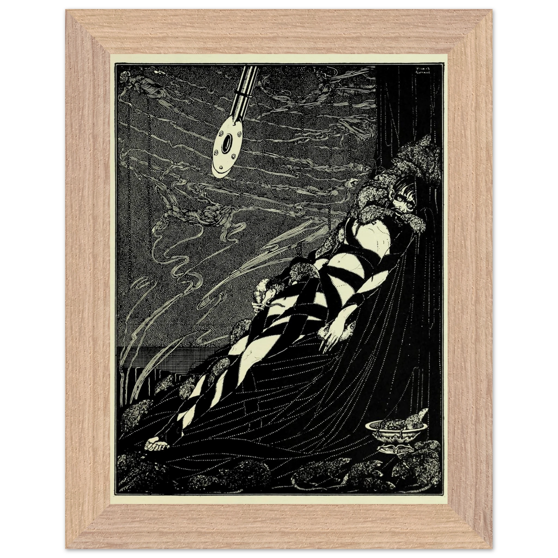 Harry Clarke Art Print – Poe’s Tales of Mystery (1923) – “Swarmed Upon Me” | Museum-Quality Framed Reproduction – room setting display | Buy Irish Art