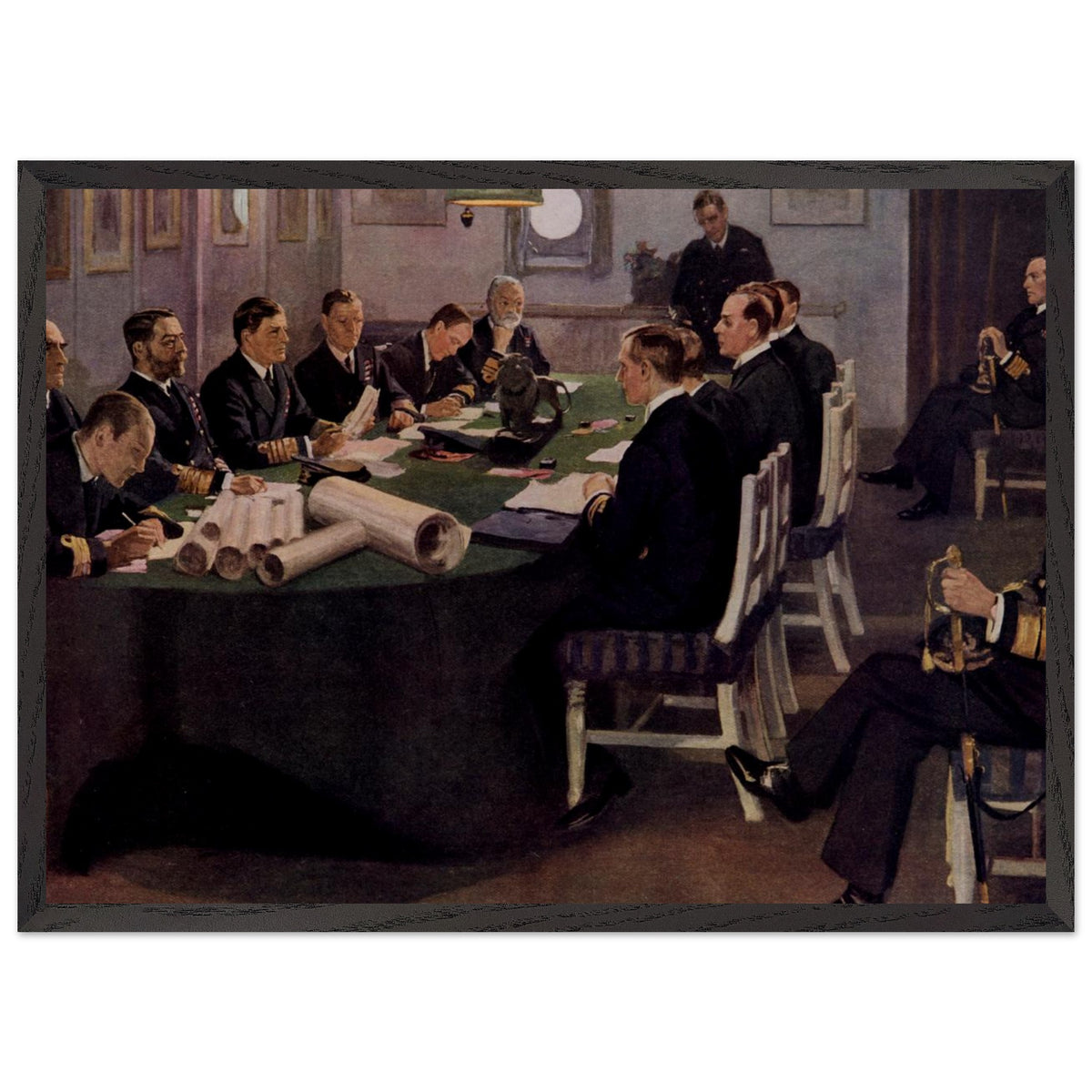 Admiral Sir David Beatty Reading the Terms of the Armistice (1918) – Sir John Lavery Print (view 5)