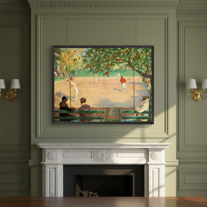Tennis Hotel Beau Site Cannes by Sir John Lavery – Irish fine art print close-up detail